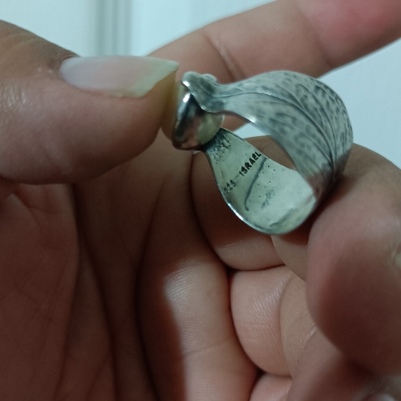 Silpada Sterling 925 Silver Nestled Leaf Pearl Ring R2865 Sz 6.5 - Picture 8 of 8